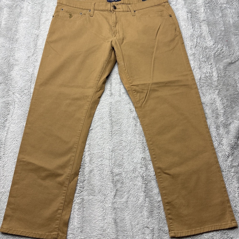 NWT U.S. Polo ASSN. men's slim straight twill pants 38x29 ‎ stretch